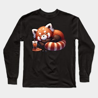 Red Panda Boba Long Sleeve T-Shirt